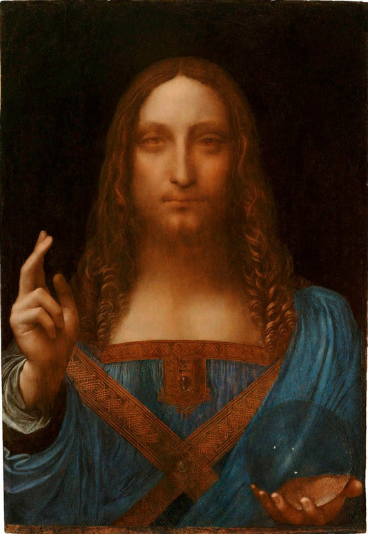 Christ Salvator Mundi, vintage artwork by Attributed to Leonardo da Vinci, A3 (16x12") Poster Print