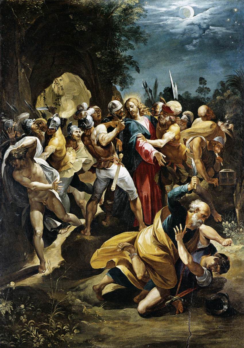 Christ Taken Prisoner, vintage artwork by Giuseppe Cesari, 12x8" (A4) Poster