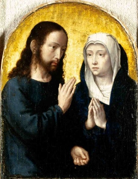 Christ Taking Leave of His Mother (right panel of diptych), vintage artwork by Gheeraert (Gerard) David, A3 (16x12") Poster Print