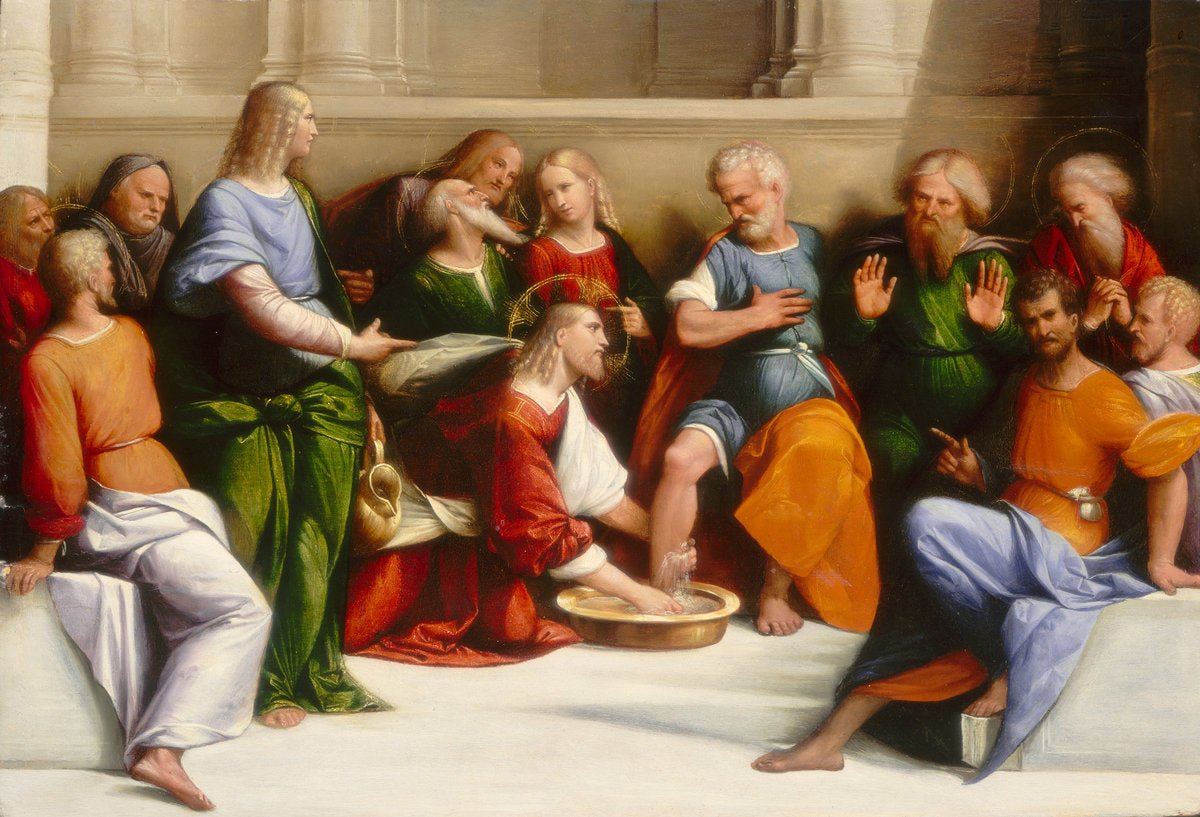 Christ Washing the Disciples' Feet, vintage artwork by Il Garofalo, A3 (16x12") Poster Print