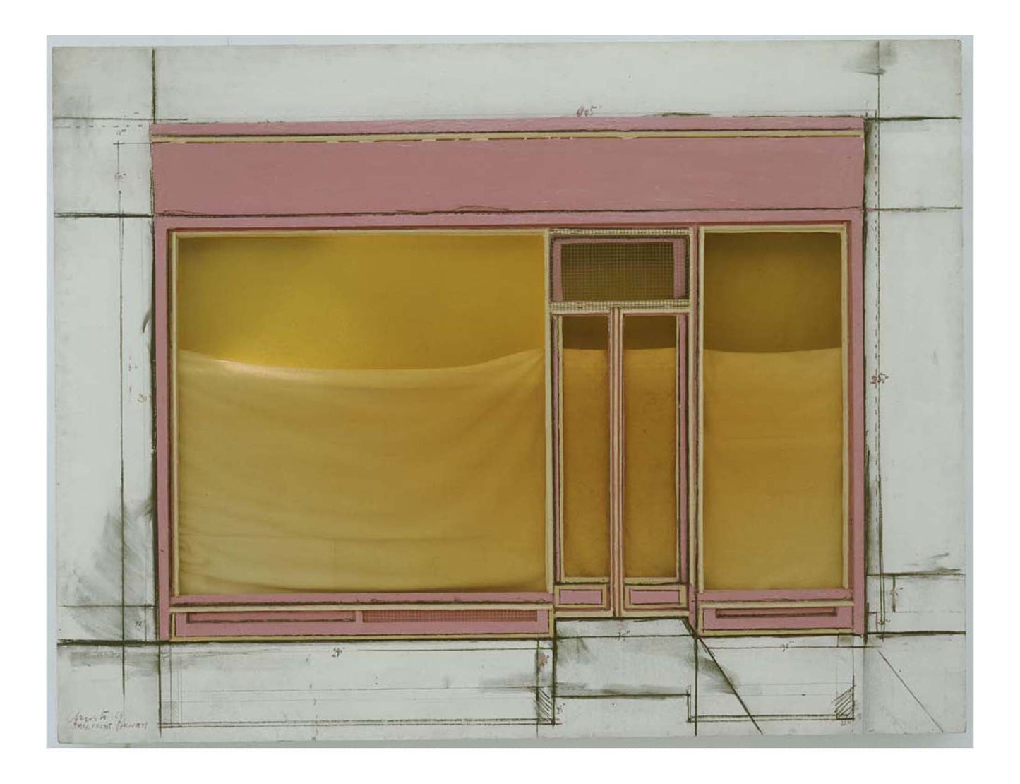 Christo - Store Front Project, 16x12" (A3) Poster Print