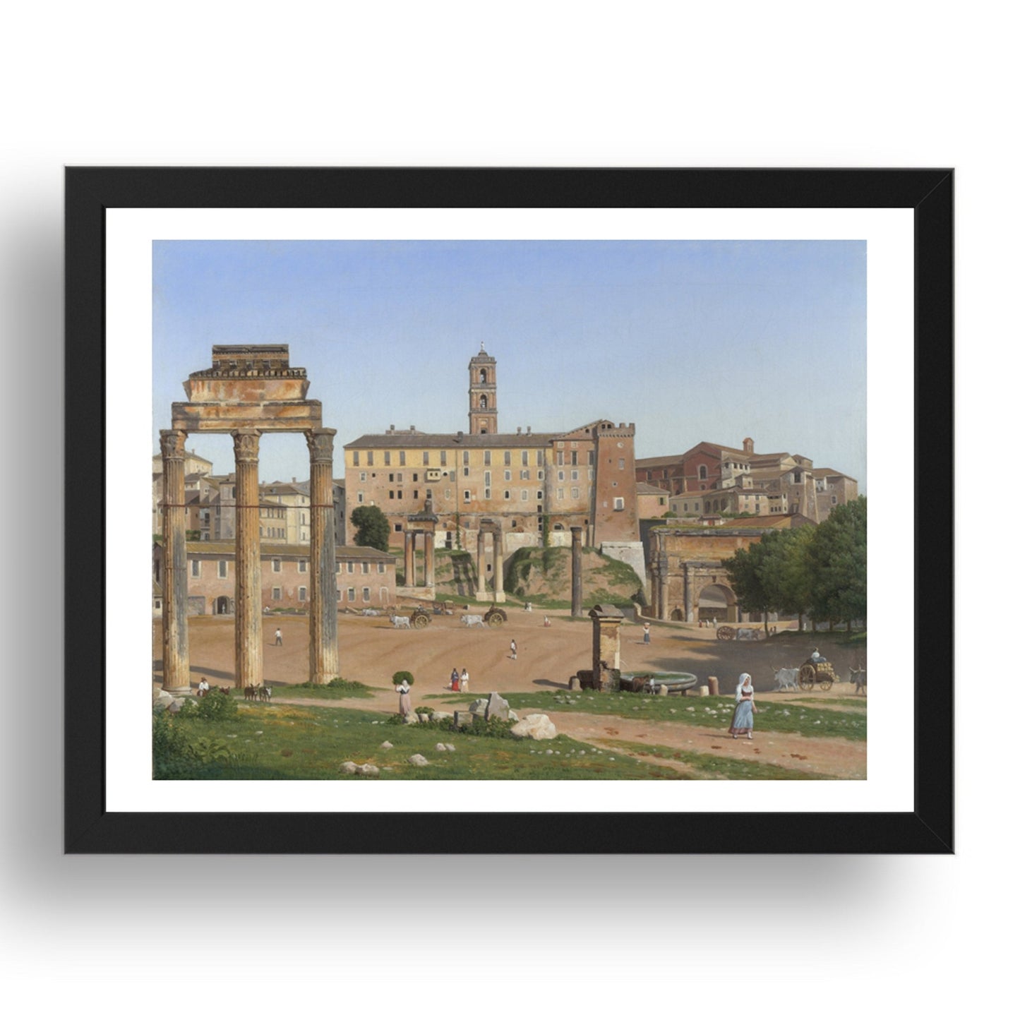 Christoffer Wilhelm Eckersberg: View of the Forum in Rome, Poster in 17x13"(A3) Frame