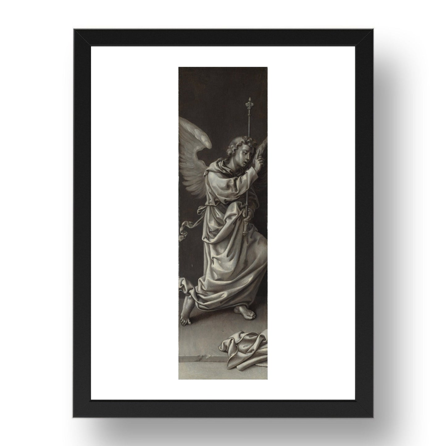 Circle of Pieter Coecke van Aalst: The Archangel Gabriel: Reverse of Left Hand Shutter, Poster in 17x13"(A3) Frame