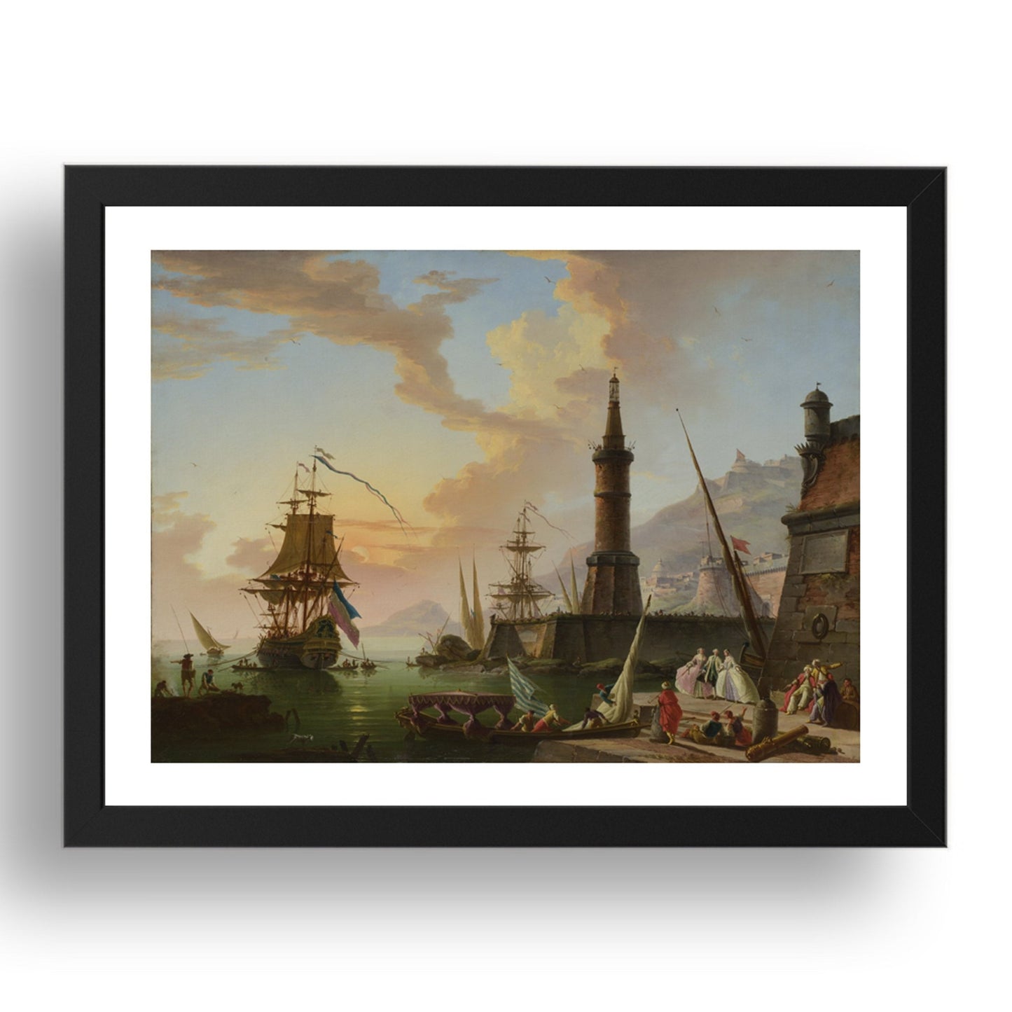 Claude Joseph Vernet: A Seaport, Poster in 17x13"(A3) Frame