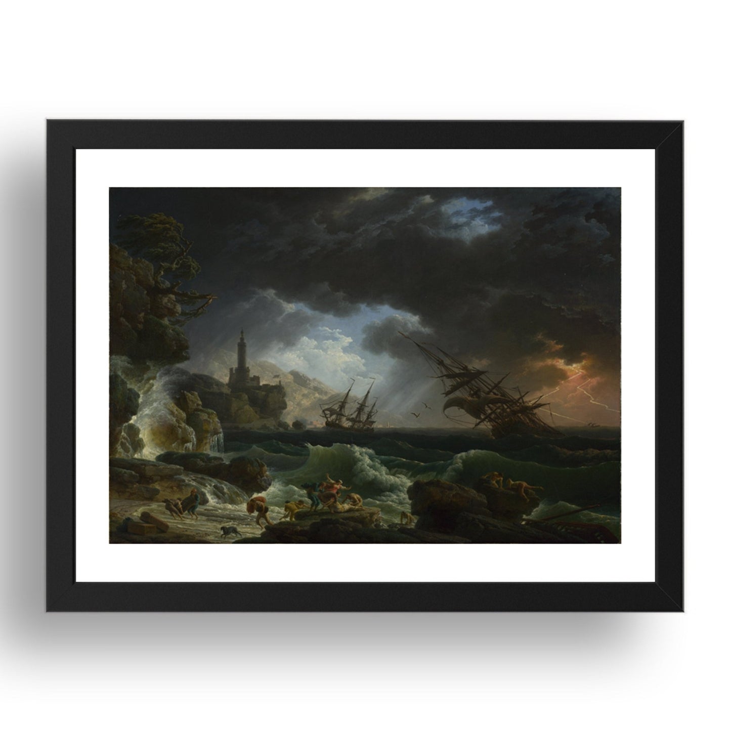 Claude Joseph Vernet: A Shipwreck in Stormy Seas, Poster in 17x13"(A3) Frame