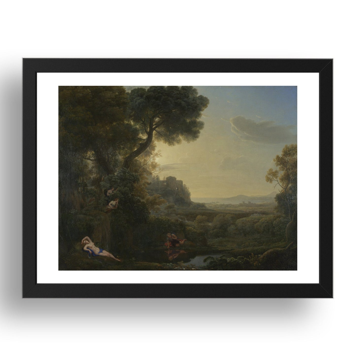 Claude: Landscape with Narcissus and Echo, Poster in 17x13"(A3) Frame