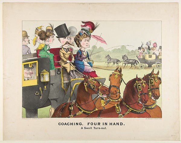 Coaching – Four in Hand – A Swell Turn-out 1876-, vintage art, A3 (16x12") Poster Print
