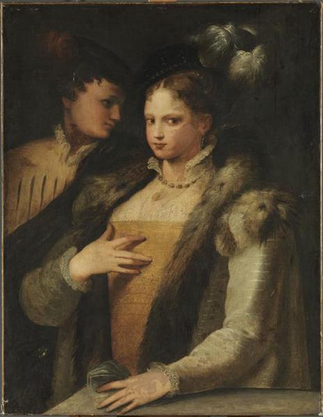 Colloque amoureux, vintage artwork by Niccolò dell' Abbate, A3 (16x12") Poster Print