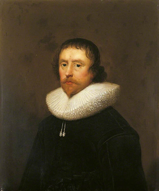 Colonel Francis Hungate of Saxton, vintage artwork by Cornelis Janssen van Ceulen the Elder, 12x8" (A4) Poster
