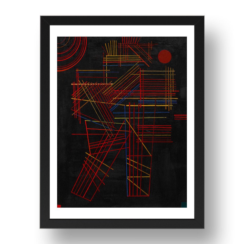 COLOURED STICKS by Wassily Kandinsky, 17x13" Frame