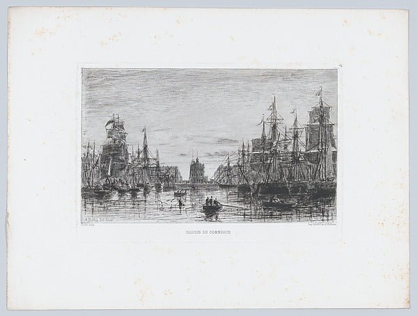 Commercial Basin 1860–1900-Auguste Ballin , vintage art, A3 (16x12") Poster Print