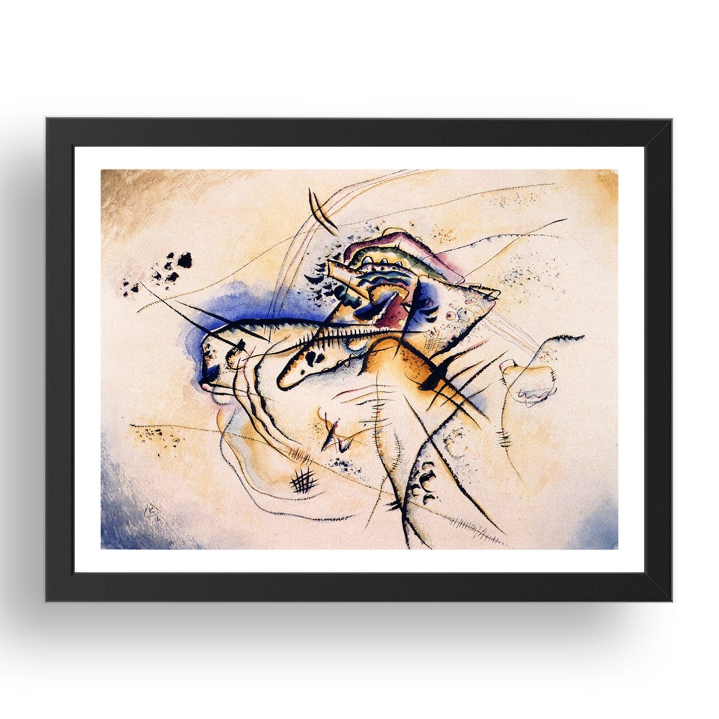 Composition 1916 by Wassily Kandinsky, 17x13" Frame