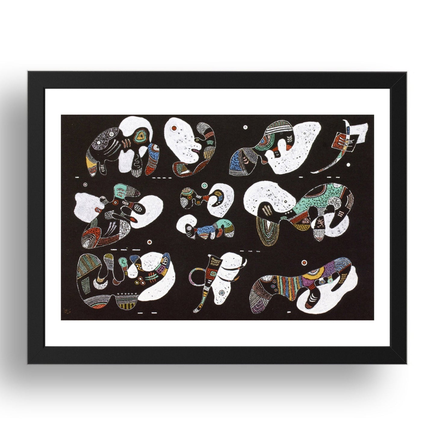 Composition with White Forms 1940 by Wassily Kandinsky, 17x13" Frame