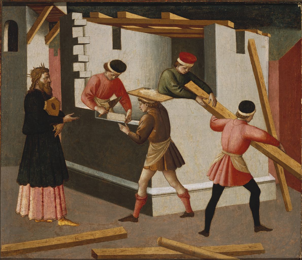 Construction of the Temple of Jerusalem, vintage artwork by Pesellino, A3 (16x12") Poster Print