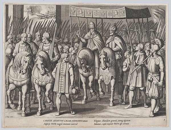 Cornelis Boel , After Antonio Tempesta:Plate 3: Charles V Cr-16x12"(A3) Poster