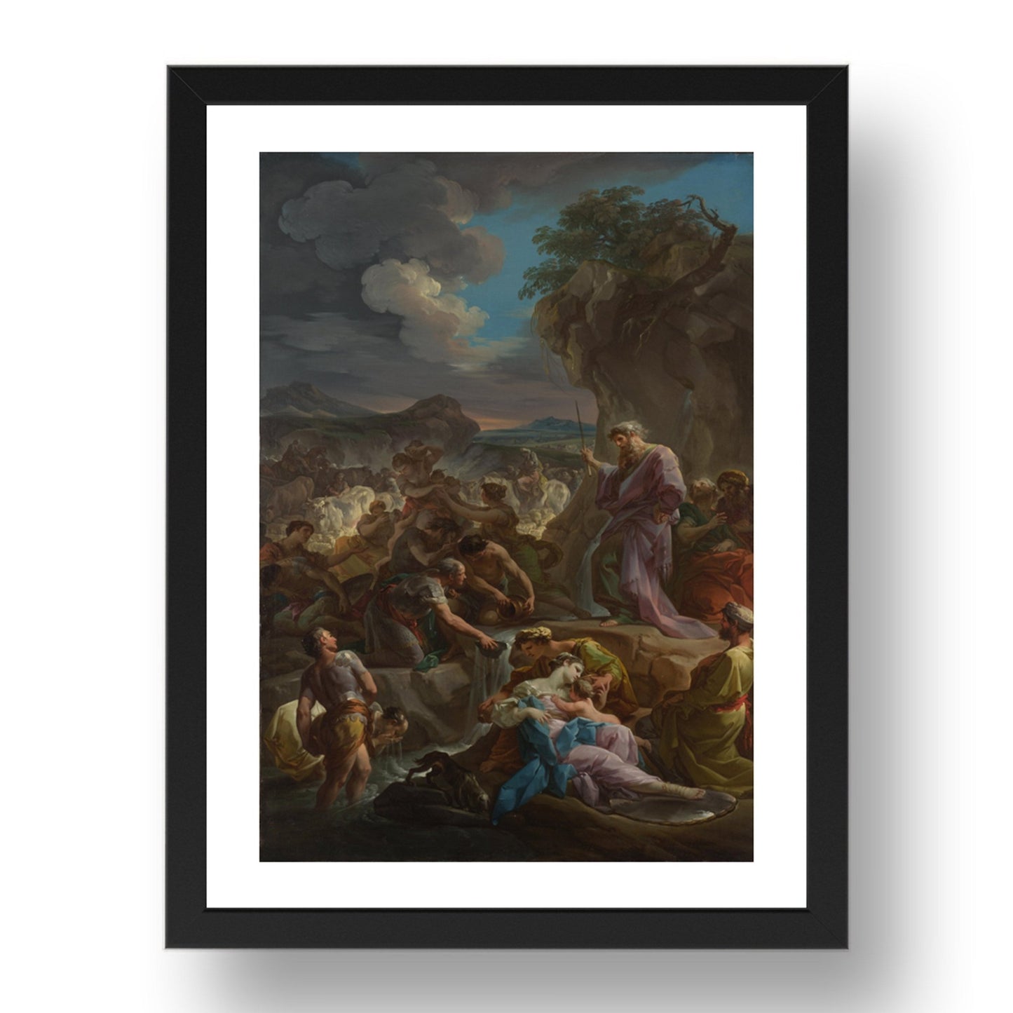 Corrado Giaquinto: Moses striking the Rock, Poster in 17x13"(A3) Frame