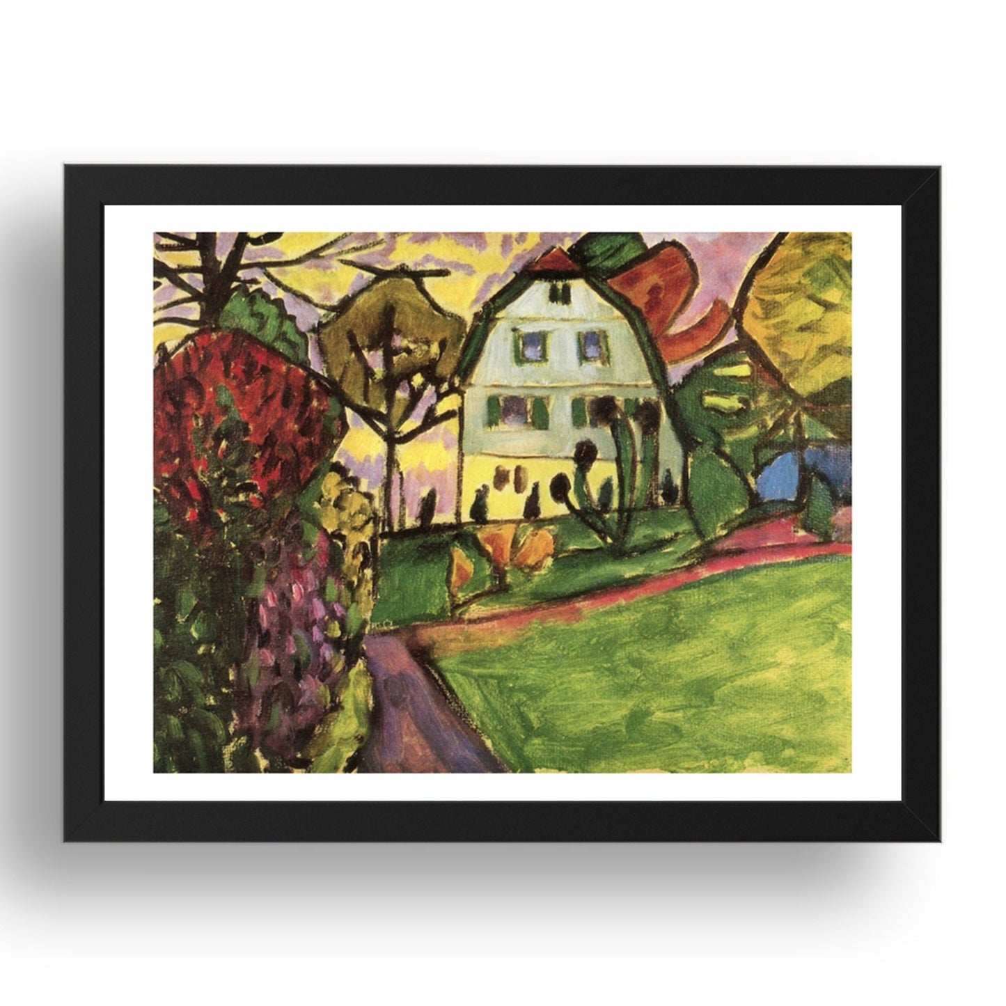 Country House (also known as The Russian's House) 1910 by Wassily Kandinsky, 17x13" Frame