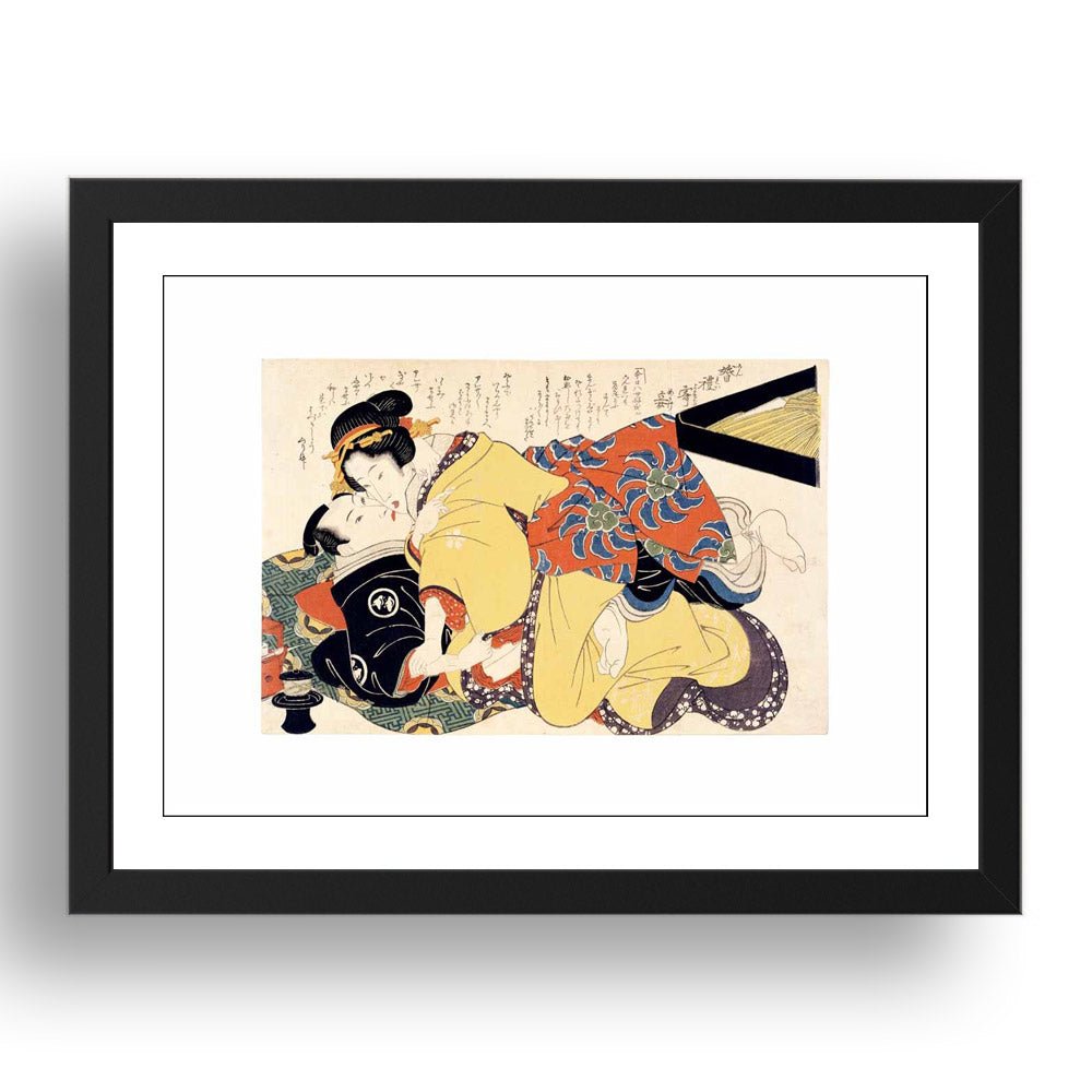 couple-classic artwork in 17x13"(A3) Frame, Graphic Erotic ukiyo-e floating world Japanese Shunga, classic artwork in 17x13"(A3) Frame