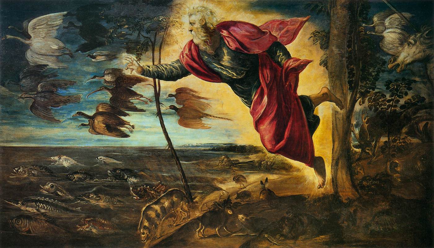 Creation of the Animals, vintage artwork by Tintoretto, A3 (16x12") Poster Print