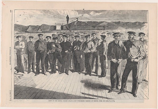 Crew of U.S. Steamsloop 'Colorado' July 13, 1861-Winslow Home, vintage art, A3 (16x12") Poster Print