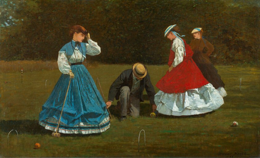 Croquet Scene by Winslow Homer, 23x16"( A2 size ) Poster Print