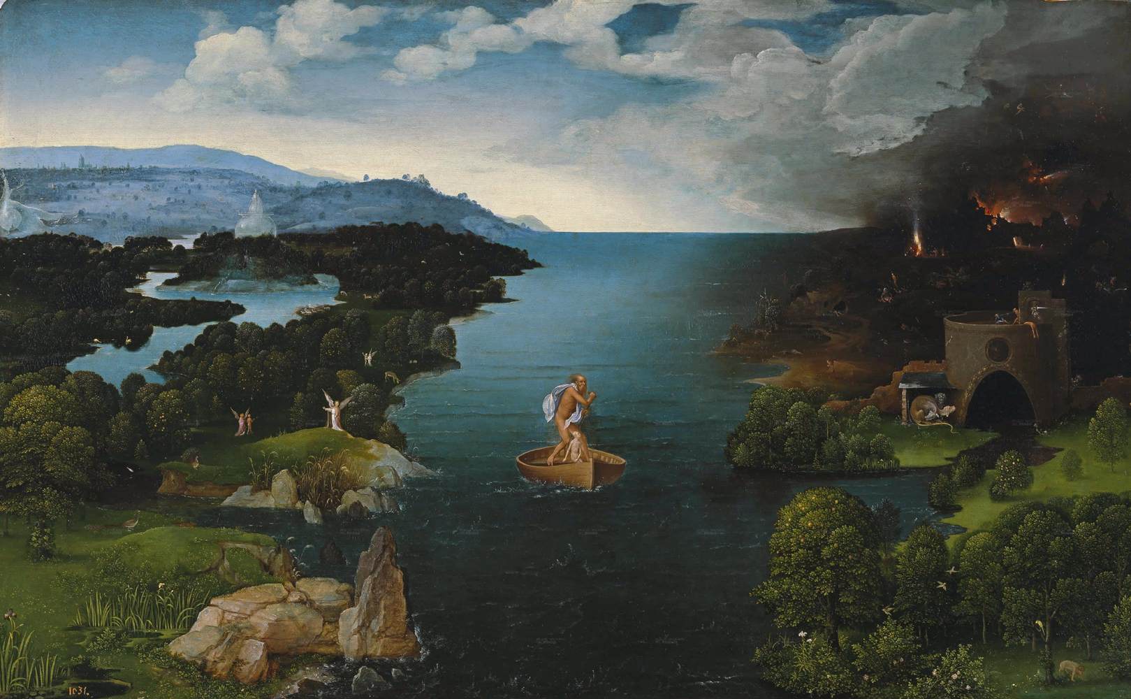 Crossing the River Styx, vintage artwork by Joachim Patinir, A3 (16x12") Poster Print