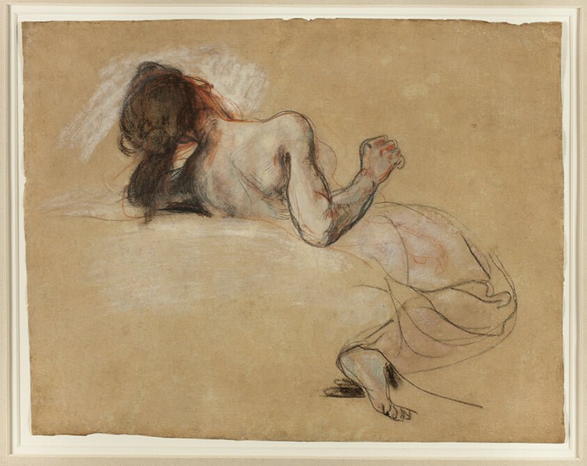 Crouching Woman by Eugène Delacroix, 23x16"( A2 size ) Poster Print