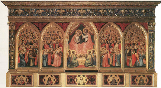 Crowning of the Virgin, vintage artwork by Giotto, 12x8" (A4) Poster