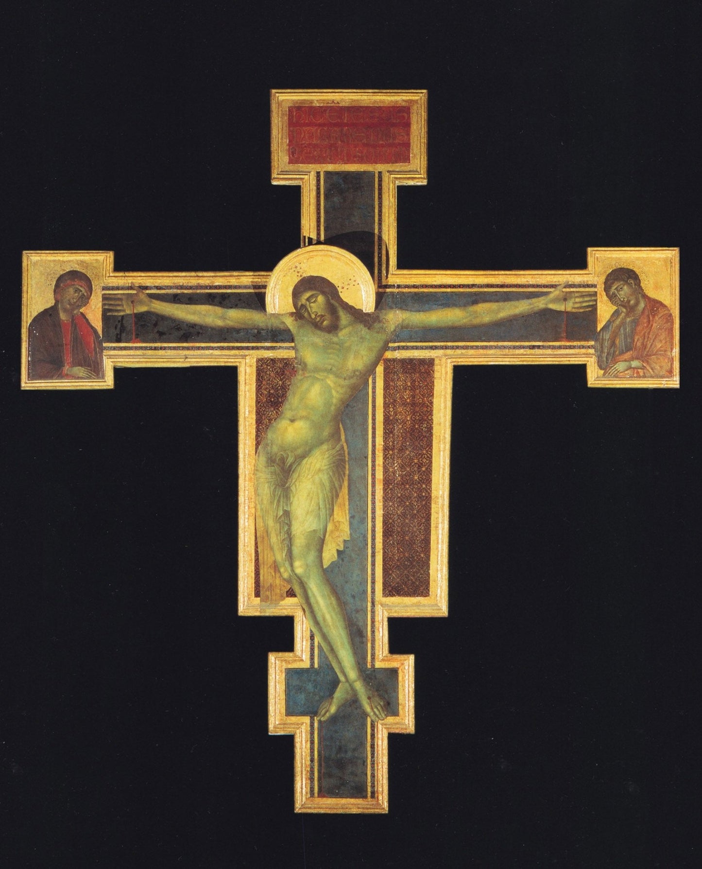 Crucifix by Cimabue, vintage art, modern poster print