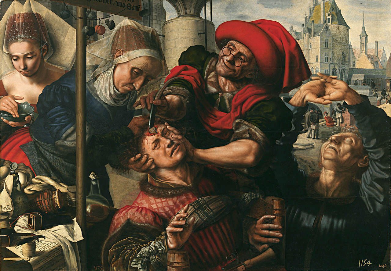 Cure of Folly, vintage artwork by Jan Sanders van Hemessen, A3 (16x12") Poster Print