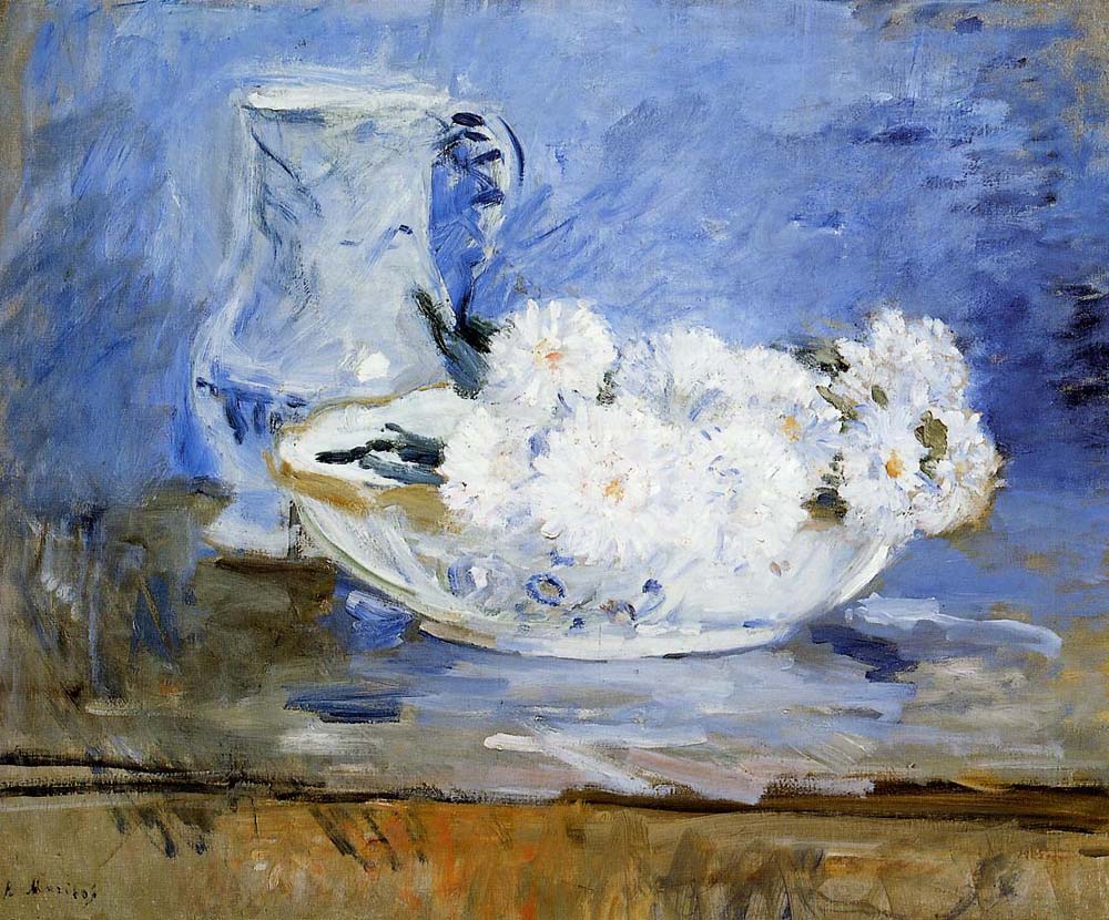 Daisies - 1885 - Museum of Fine Arts USA by Berthe Morisot, vintage art, modern poster print