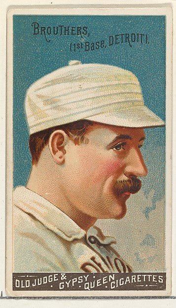 :Dan Brouthers 1st Base Detroit from the Goodwin Champion series for Old Judge and Gypsy Queen Cigarettes 1888, vintage artwork, 16x12"(A3) Poster Print