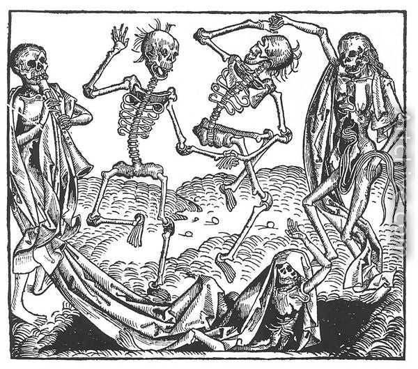 Dance of Death, vintage artwork by Michael Wolgemut, A3 (16x12") Poster Print