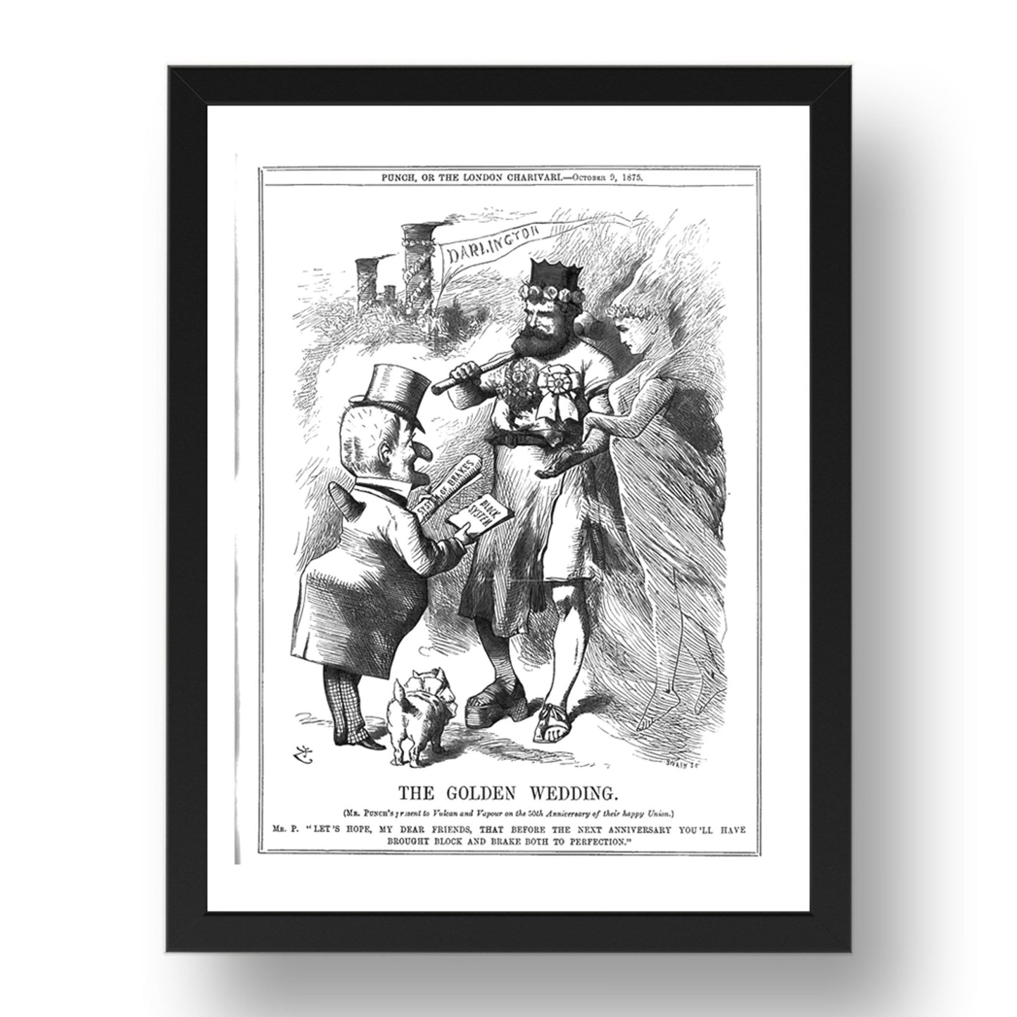 darlington, vintage historic poster in 17x13"(A3) Frame