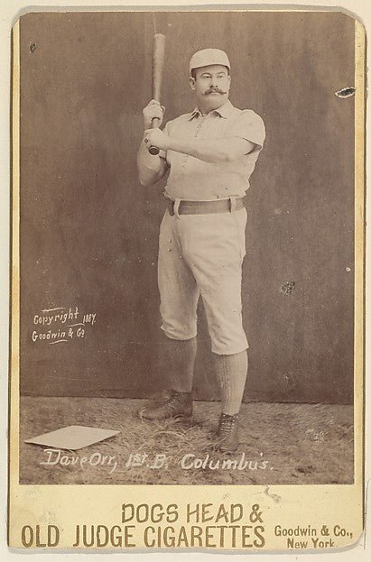 :Dave Orr 1st Base Columbus from the series Old Judge Cigarettes 1888, vintage artwork, 16x12"(A3) Poster Print