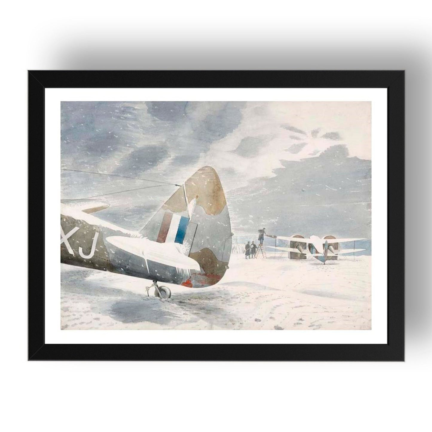De icing_Aircraft_RAF WW2 1942 by Eric Ravilious, 17x13" Frame