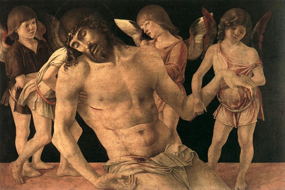 Dead Christ Supported by Angels, vintage artwork by Giovanni Bellini, A3 (16x12") Poster Print
