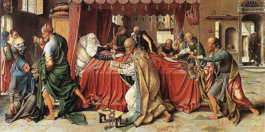 Death of the Virgin, vintage artwork by Joos van Cleve, A3 (16x12") Poster Print