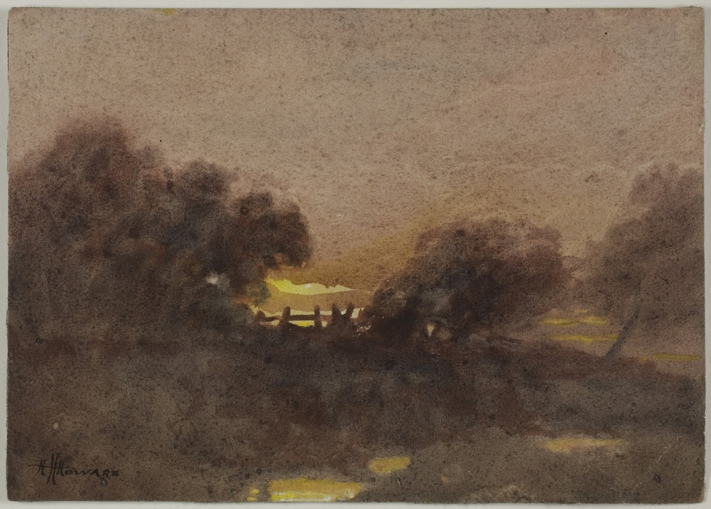Landscape with Gate at Sunset - Hugh Huntington Howard, Poster Print Wall Art