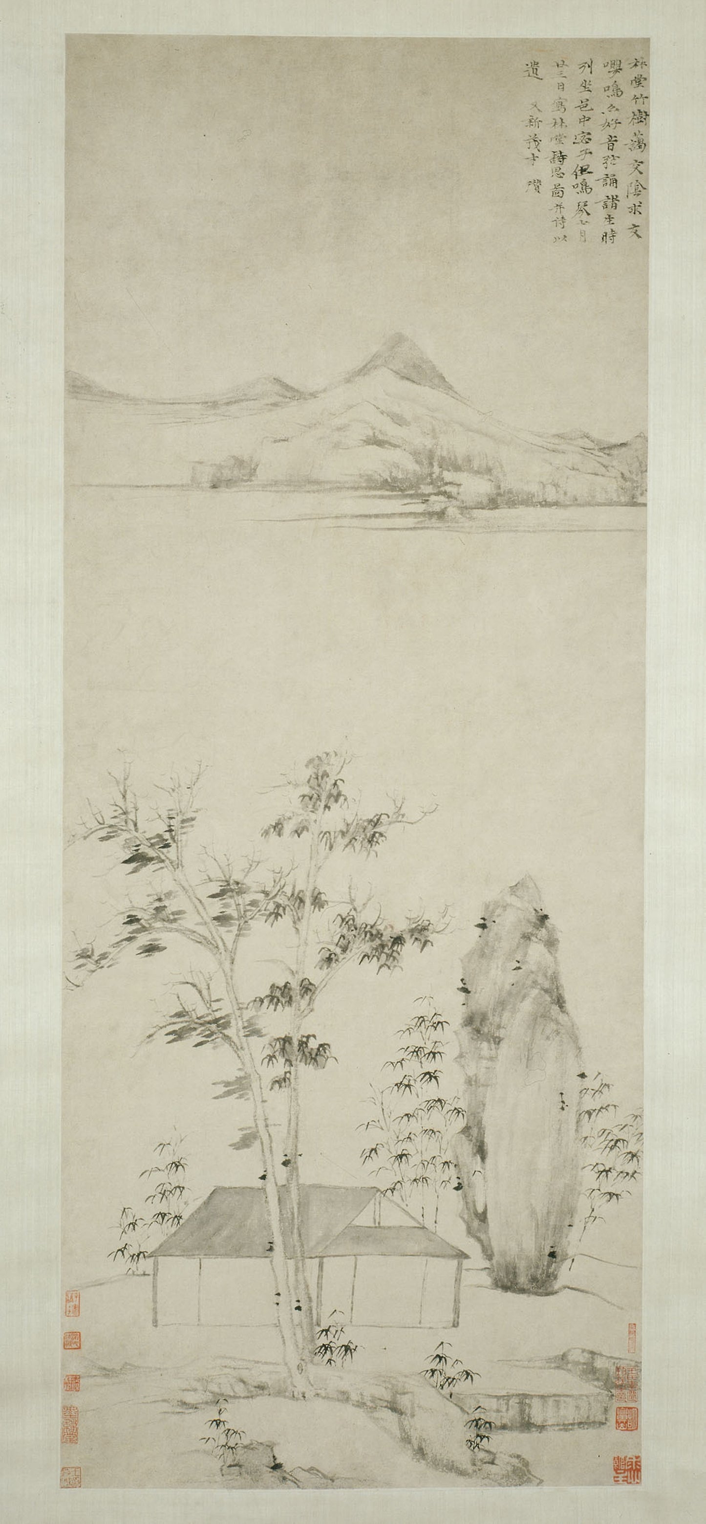 Poetic Thoughts in a Forest Pavilion - Ni Zan, Poster Print Wall Art
