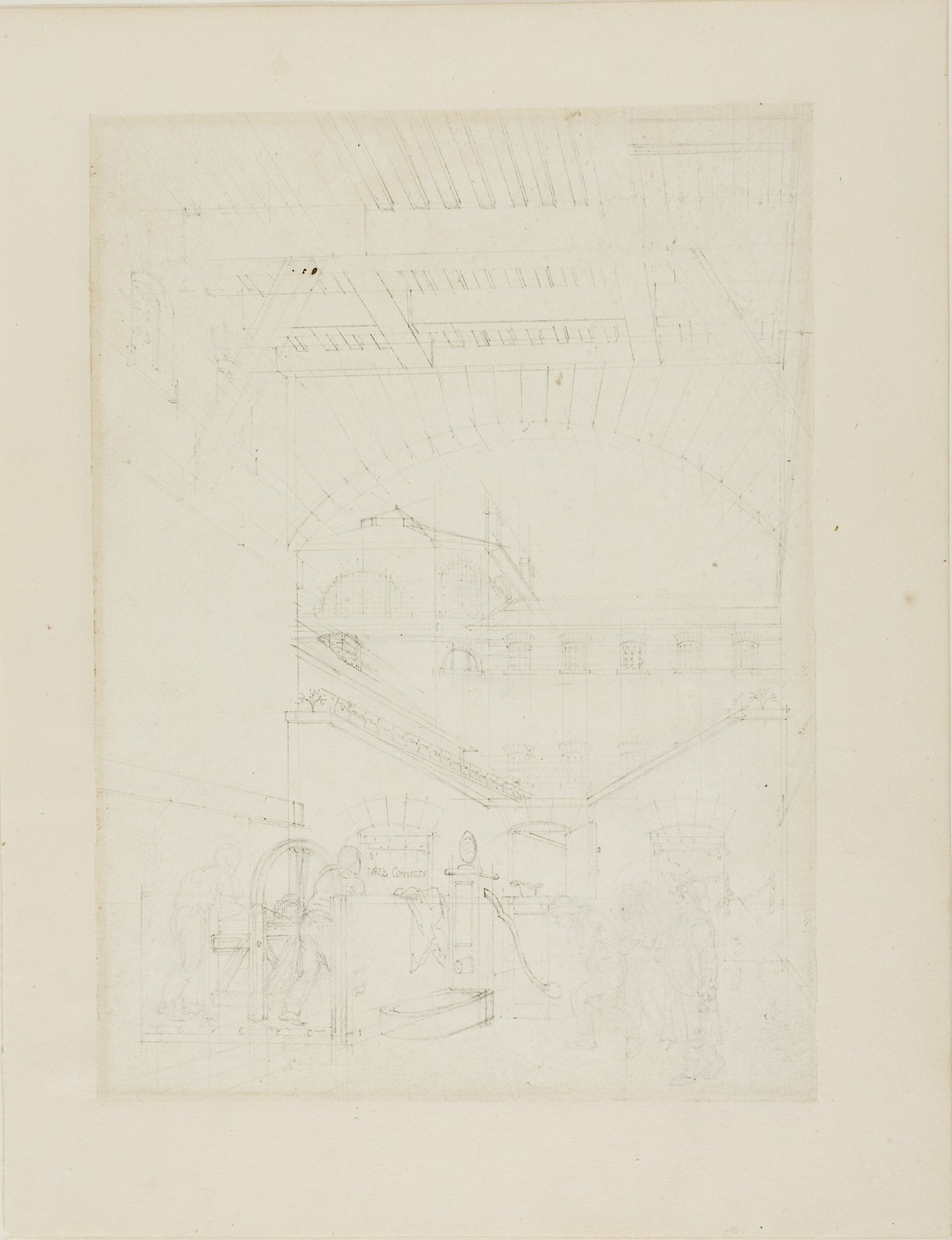 Study for Water Engine, Cold-Bath, Field's Prison, from Microcosm of London - Augustus Charles Pugin (English, born France, 1762-1832), Poster Print Wall Art