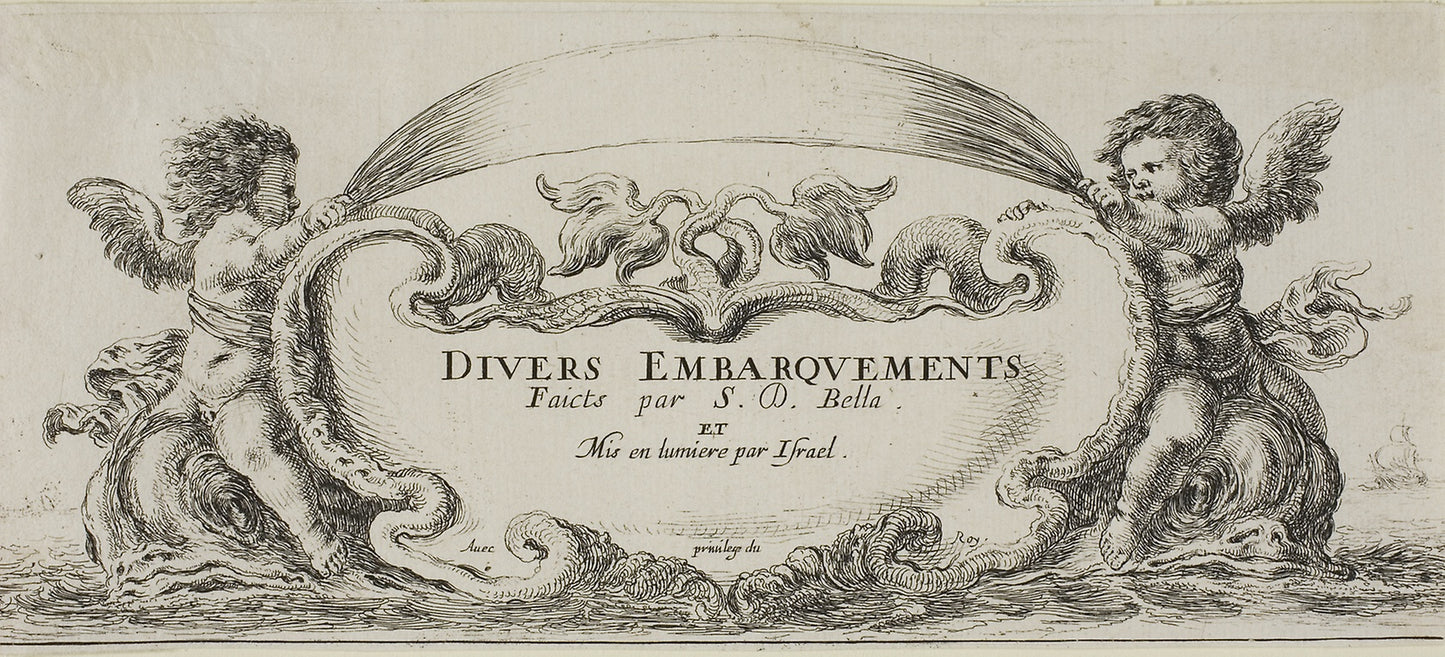 Frontispiece to Various Embarkments - Stefano della Bella, Poster Print Wall Art