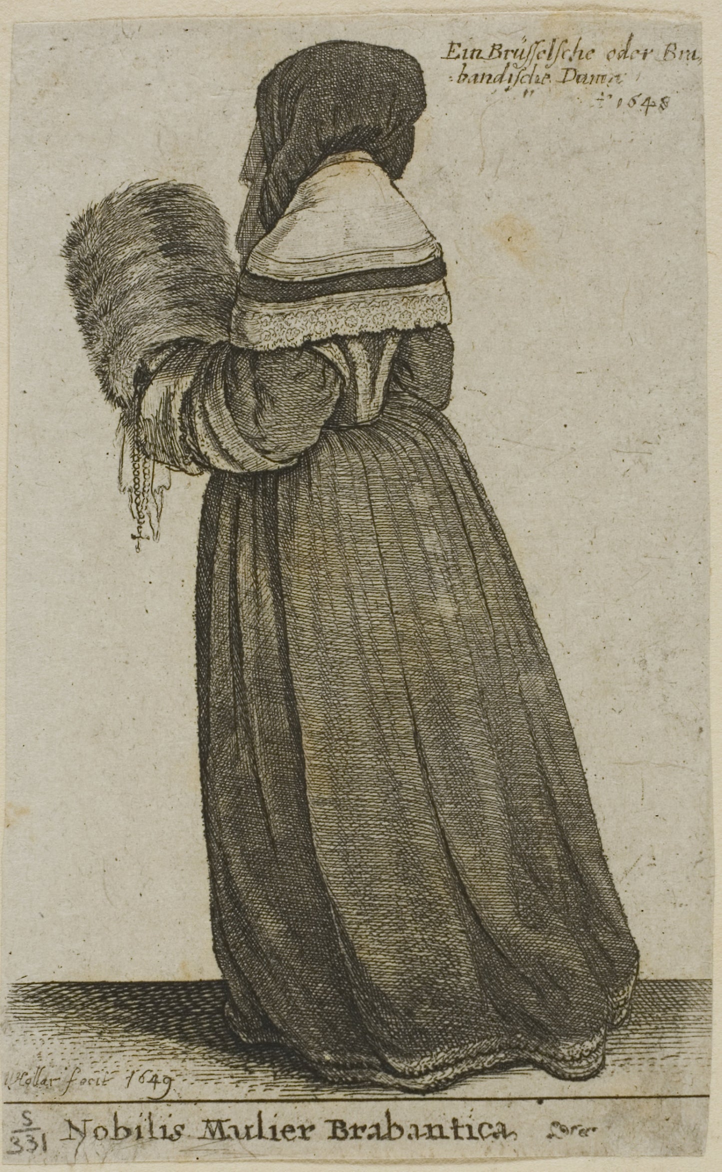 Brabant Noblewoman - Wenceslaus Hollar, Poster Print Wall Art