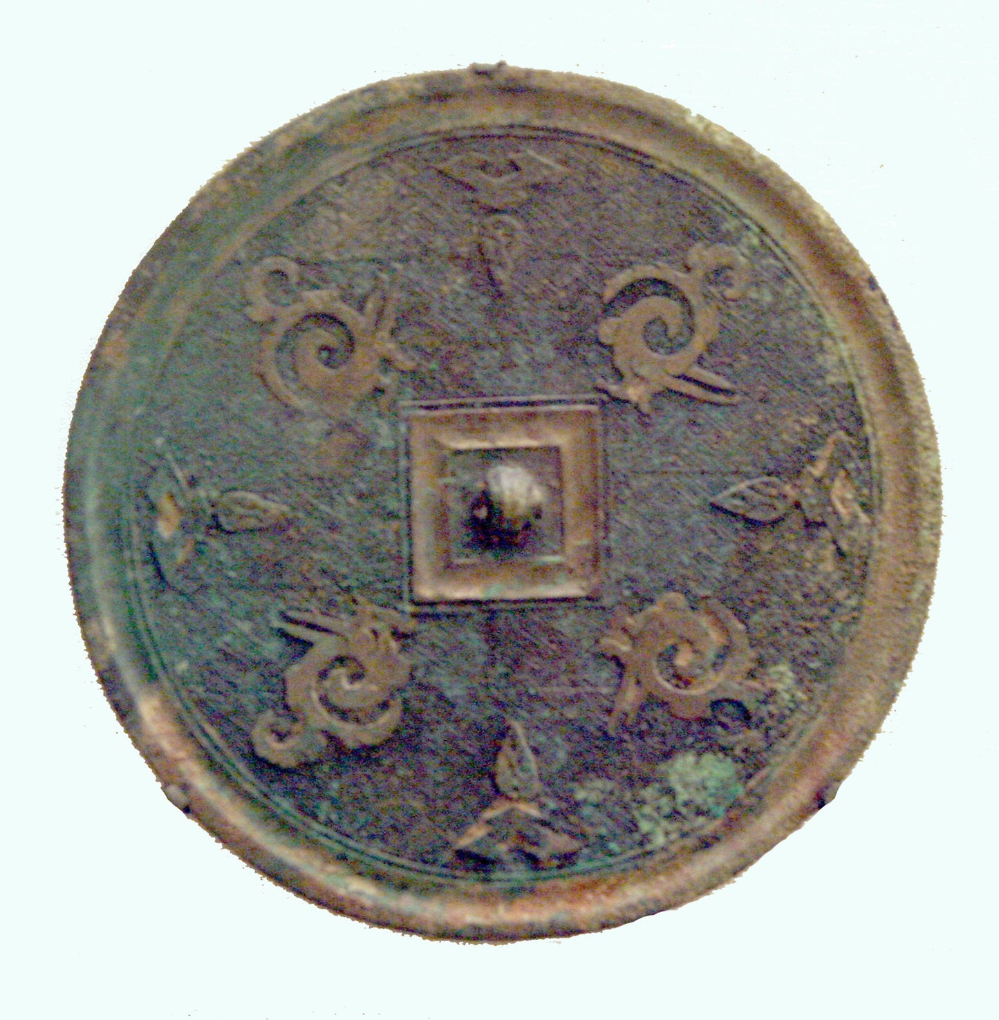 Mirror with Stylized Phoenixes and Petal Loenges - China, Poster Print Wall Art