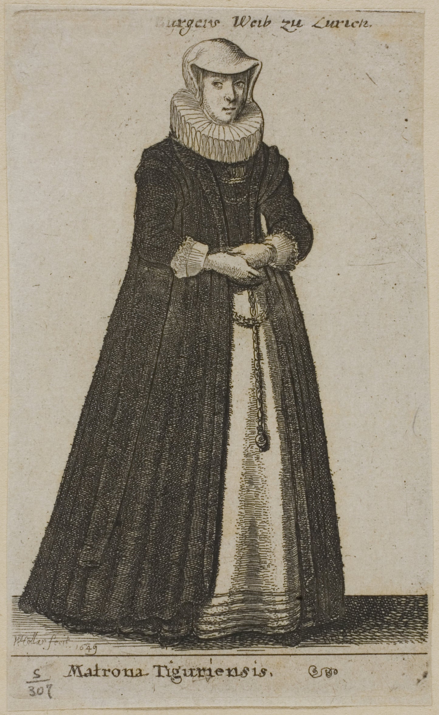Burgher's Wife of Zurich - Wenceslaus Hollar, Poster Print Wall Art
