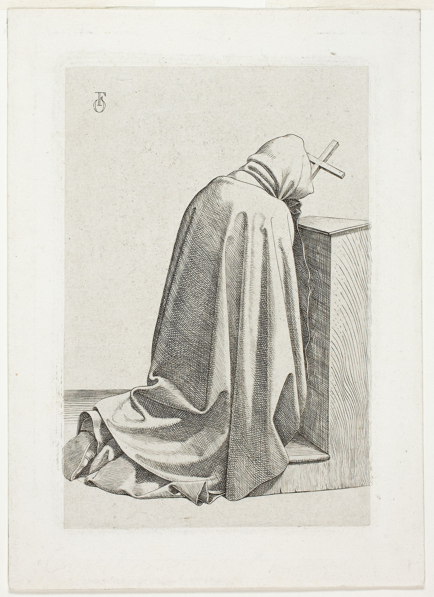 Kneeling Pilgrim with Cross and Book - Johann Friedrich Overbeck, Poster Print Wall Art