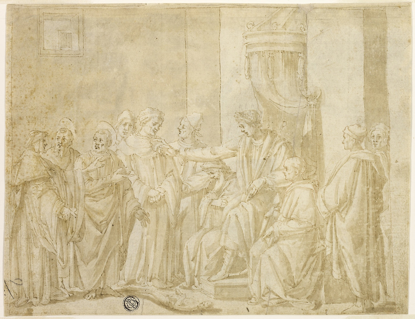 Saints Peter and Paul Disputing with Simon Magus before Nero (recto); Five Scenes from the Story of Moses (verso) - Andrea Boscoli, Poster Print Wall Art