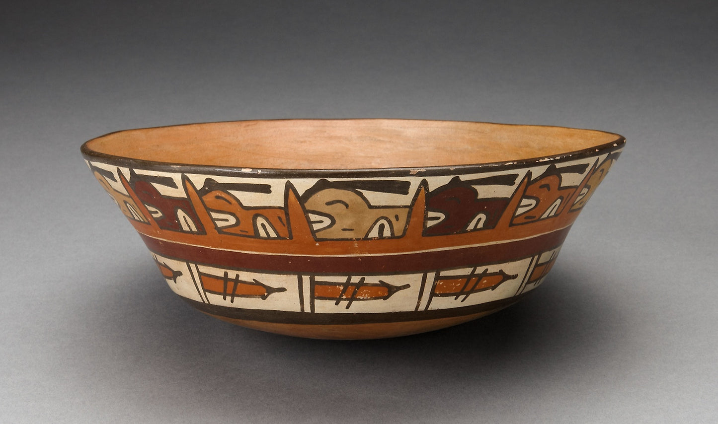 Open Bowl with Rows of Repeated Abstract Motifs - Nazca, Poster Print Wall Art