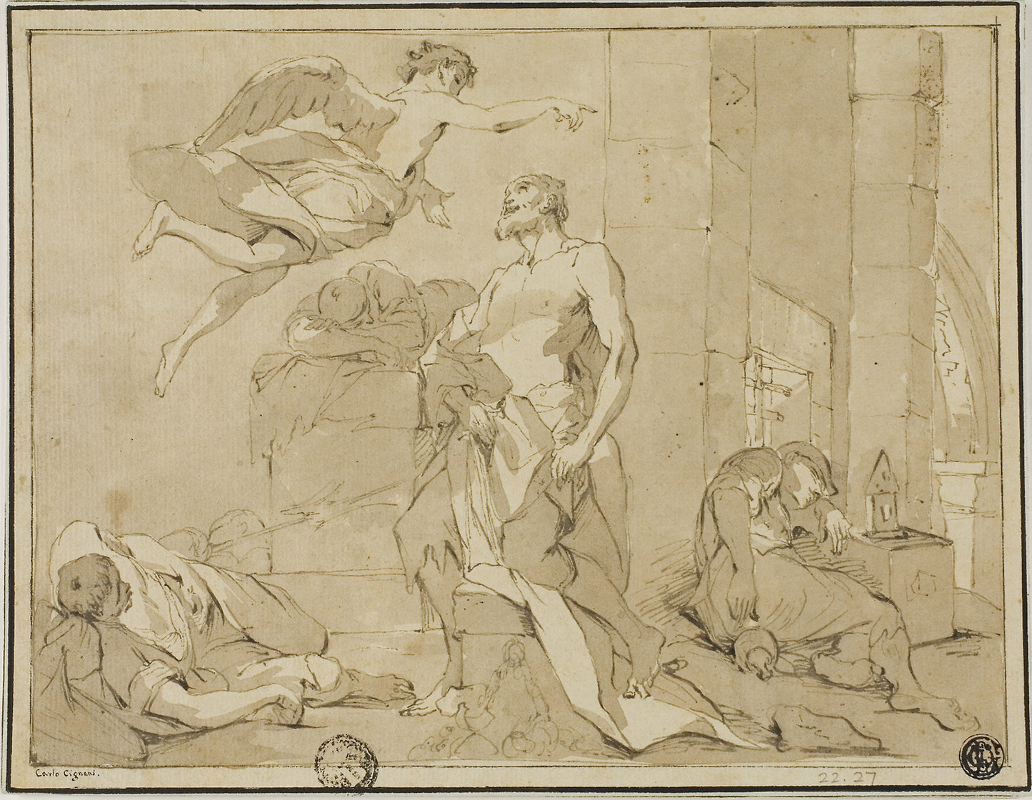 Saint Paul Rescued from Prison - an Angel - Unknown Artist, Poster Print Wall Art