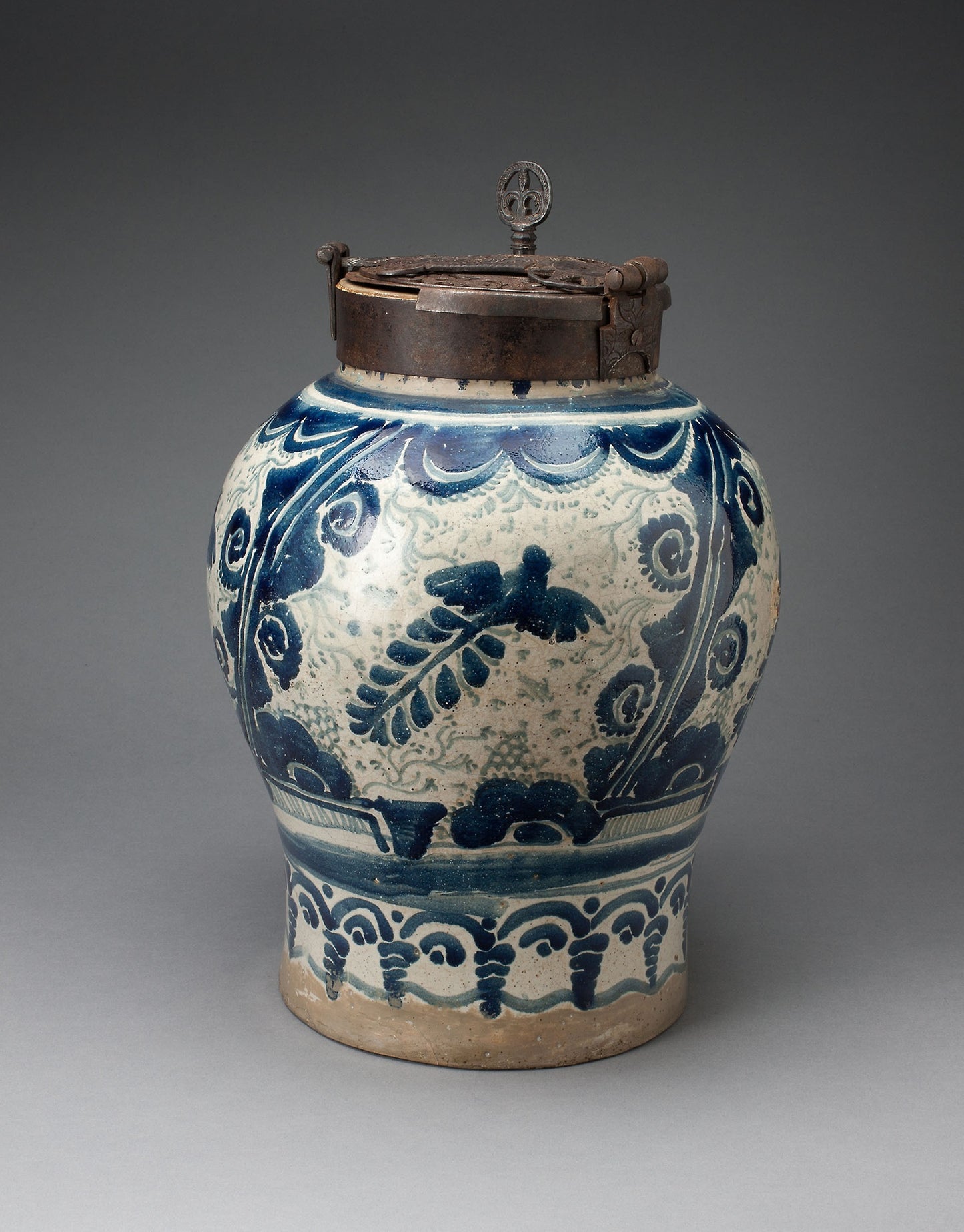 Chocolate Jar with Iron-locked Lid - Talavera poblana, Poster Print Wall Art